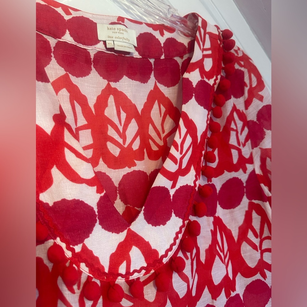 Kate Spade Tunic/Coverup Colorful Leaf Pattern for Beach/Vacation